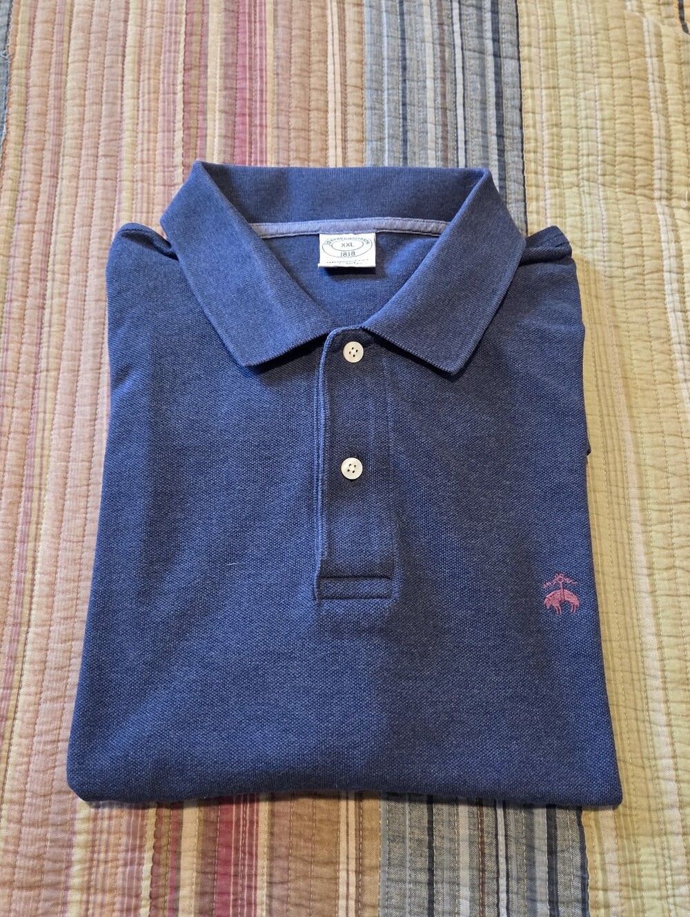 Brooks Brothers 1818 Performance Polo Shirt Blue Men's XXL